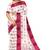 White & pink floral printed saree