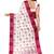 White & pink floral printed saree