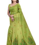 Light green organza saree