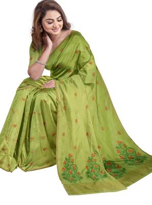 Light green organza saree 2