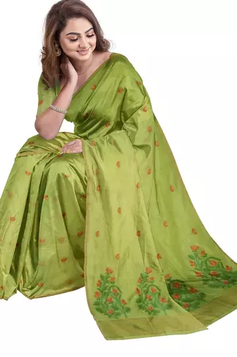 Light green organza saree