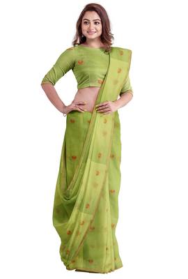 Light green organza saree 3