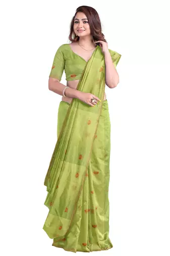 Light green organza saree