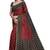 Maroon ikat printed saree