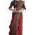 Maroon ikat printed saree