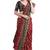 Maroon ikat printed saree