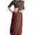 Maroon ikat printed saree