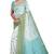 Aqua blue jacquard saree