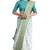 Aqua blue jacquard saree