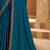 Teal chiffon embroidered wedding-saree