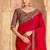 Red georgette embroidered wedding-saree