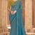 Blue georgette embroidered wedding-saree