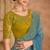 Blue georgette embroidered wedding-saree
