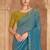 Blue georgette embroidered wedding-saree
