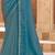Blue georgette embroidered wedding-saree
