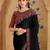 Black georgette embroidered wedding-saree