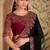 Black georgette embroidered wedding-saree