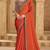 Rust chiffon embroidered bridal-saree
