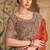 Rust chiffon embroidered bridal-saree