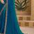 Teal chiffon embroidered bridal-saree