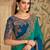 Teal chiffon embroidered bridal-saree