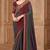 Maroon grey georgette embroidered -saree