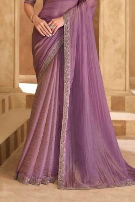 Mauve georgette embroidered bridal-saree 4