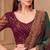 Maroon grey georgette embroidered -saree