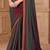 Maroon grey georgette embroidered -saree