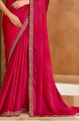 Magenta chiffon embroidered bridal-saree 4