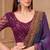 Purple grey georgette embroidered -saree