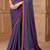 Purple grey georgette embroidered -saree