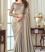 Silversilk embroidered silk-saree