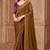 Deep gold georgette embroidered -saree