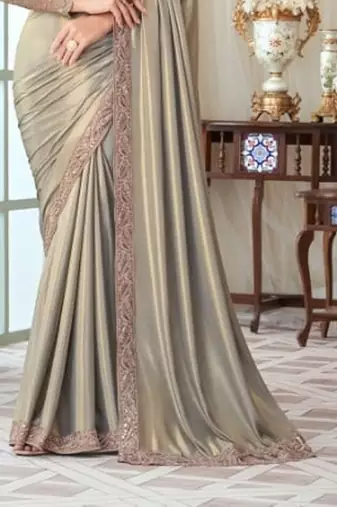 Silversilk embroidered silk-saree