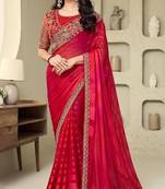 Redsilk embroidered silk-saree