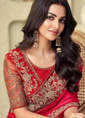 Redsilk embroidered silk-saree 2