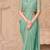Turquoise green georgette embroidered party-wear-saree