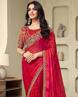 Redsilk embroidered silk-saree 3