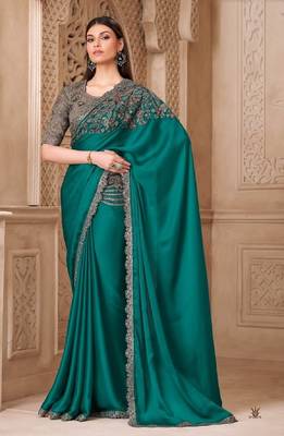Tealsilk embroidered silk-saree 1