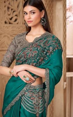 Tealsilk embroidered silk-saree 3