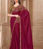 Maroonsilk embroidered silk-saree