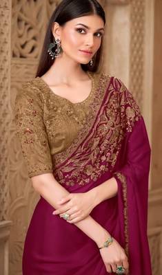 Maroonsilk embroidered silk-saree 2