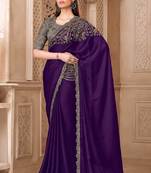 Purplesilk embroidered silk-saree