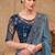 Blue silver georgette embroidered party-wear-saree