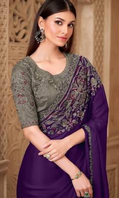 Purplesilk embroidered silk-saree 2