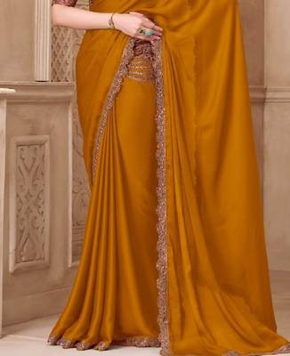 Mustardsilk embroidered silk-saree 4