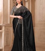 Blacksilk embroidered silk-saree