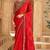 Orange red chiffon embroidered bridal-saree