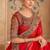 Orange red chiffon embroidered bridal-saree